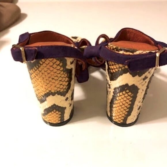 New INGA Savits Designer Italy Rare Snakeskin Slingback Sandal 6 MSRP $1790 - Picture 6 of 12